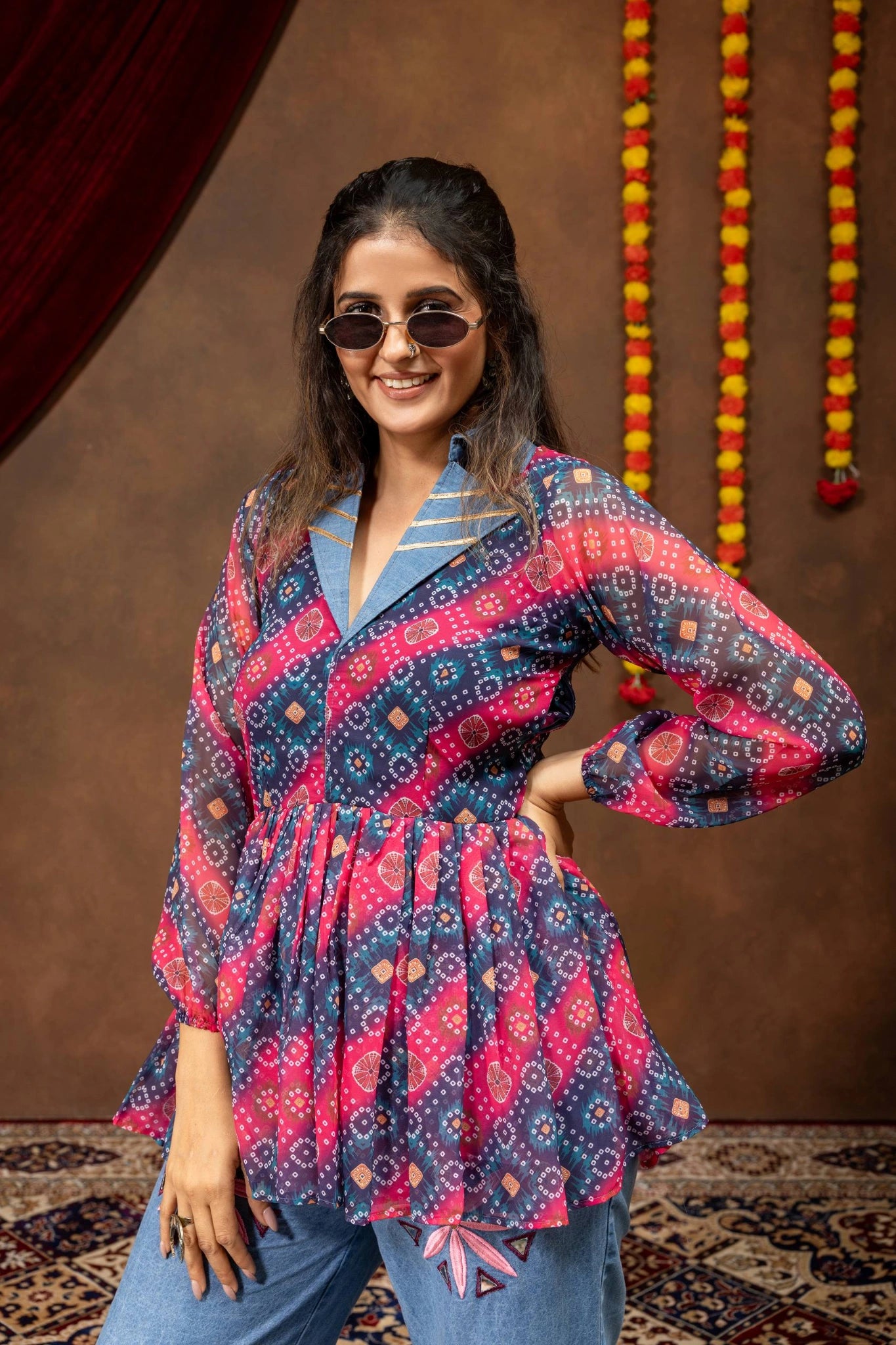 Multicolor Embroidered Kediya Coord Set Full Length Model Kalyanja KC15